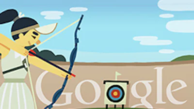 Olympische Spelen boogschieten Google Doodle