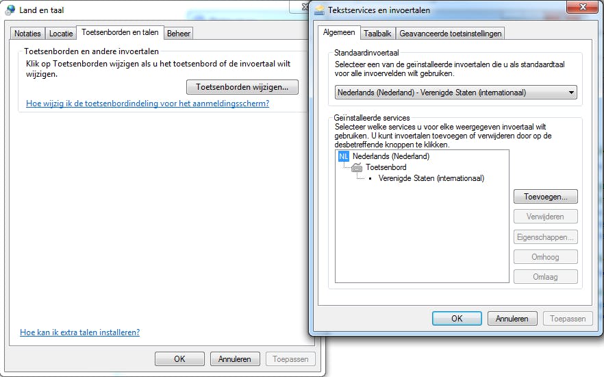 Het probleem kan de toetsenbordtaal zijn.