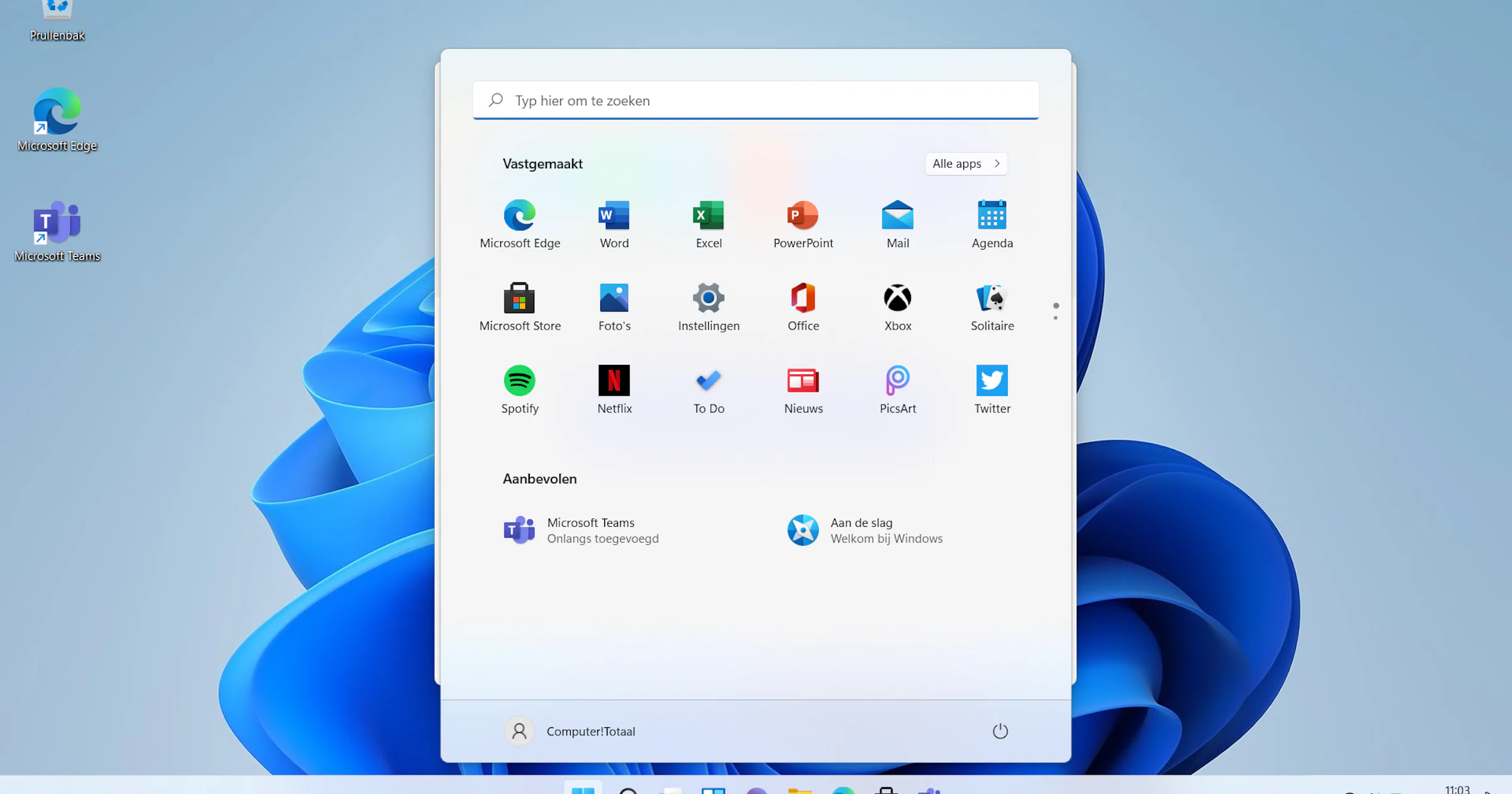 Taakbalk vergroten in Windows 11