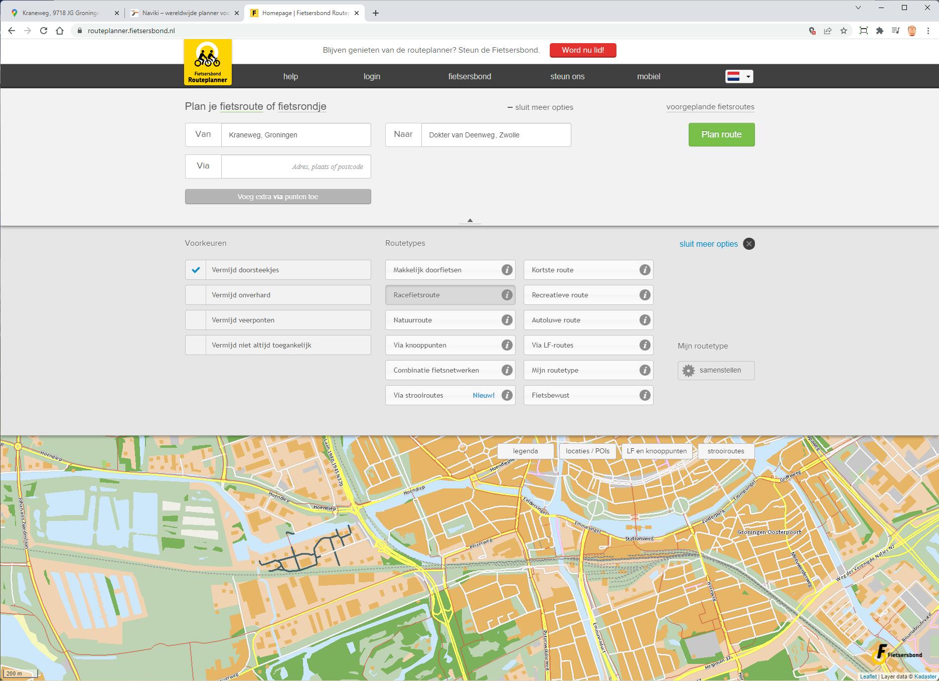 Fietsersbond Routeplanner - Voor en door fietsers