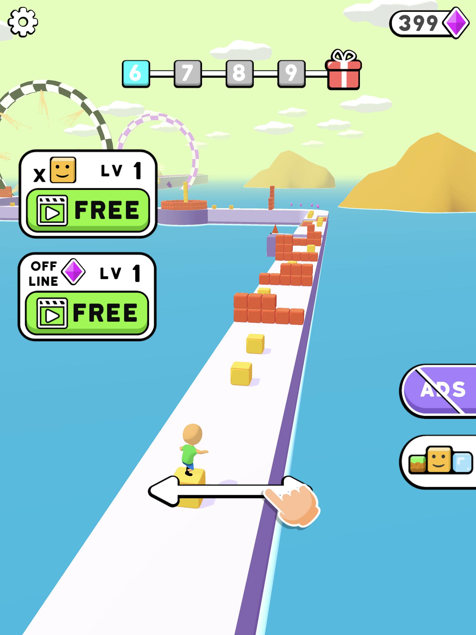 Cube Surfer - Blokken verzamelen 