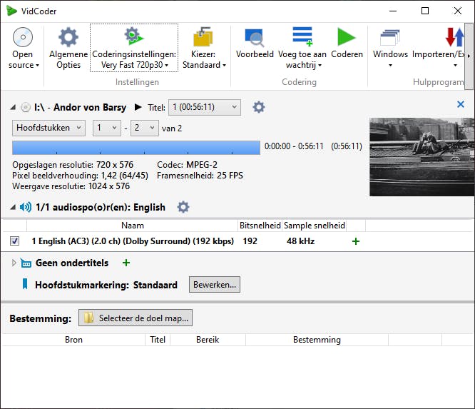 VidCoder - Omzetten naar mp4 of mkv