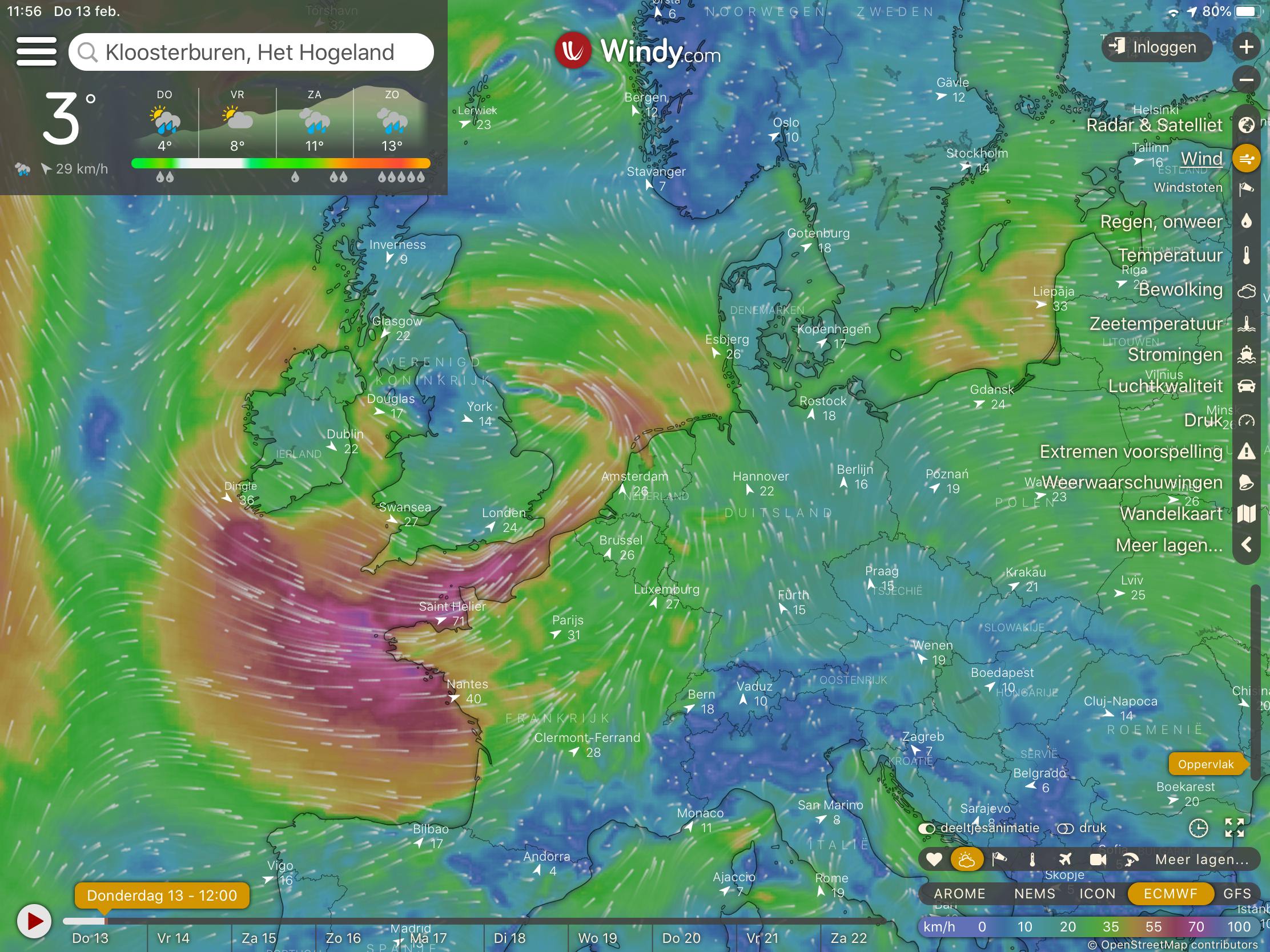Windy - Geavanceerd weer