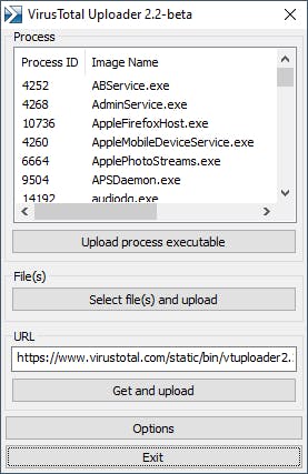 VirusTotal Uploader - Downloads scannen