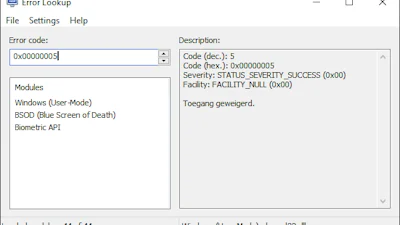 Error Lookup - Achterhaal de betekenis van Windows-foutcodes