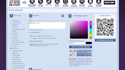 QRStuff - Maak qr-codes voor allerlei doeleinden
