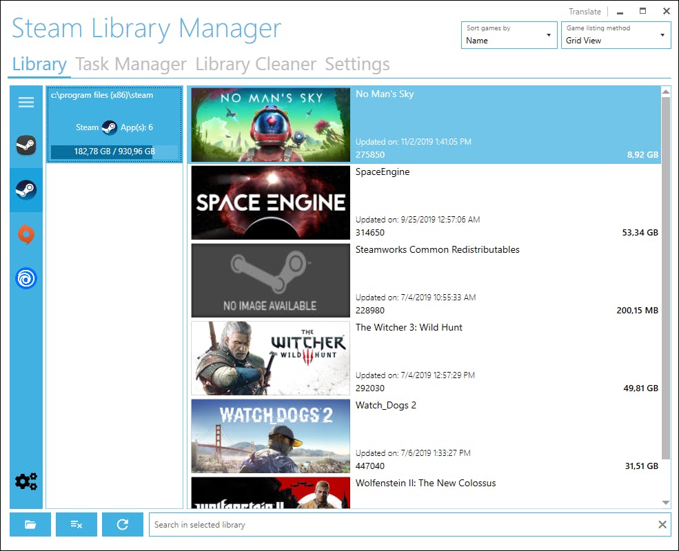 Steam Library Manager - Beheer centraal games van Steam, Origin én Uplay
