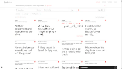 Google Fonts - Een grote collectie gratis lettertypen