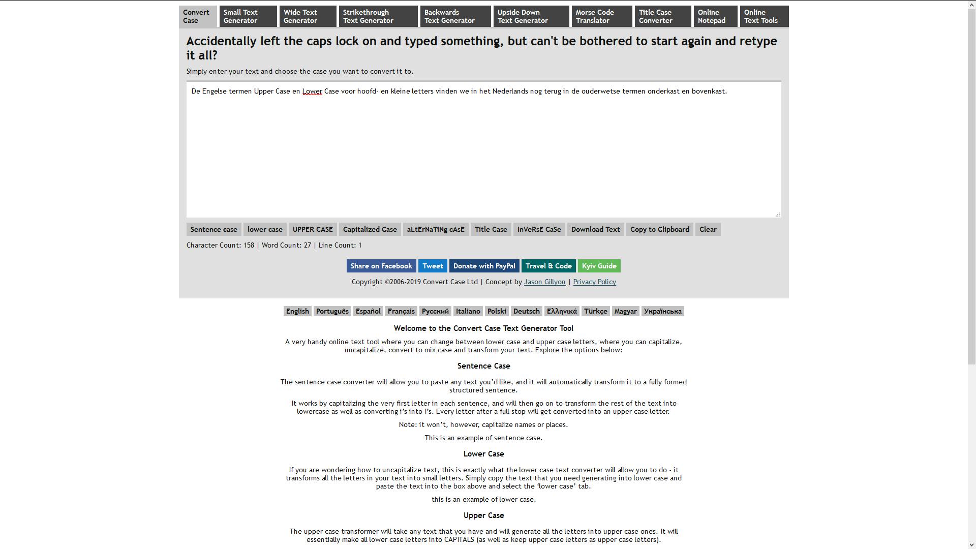 Convertcase - Tover hoofdletters om in kleine en meer