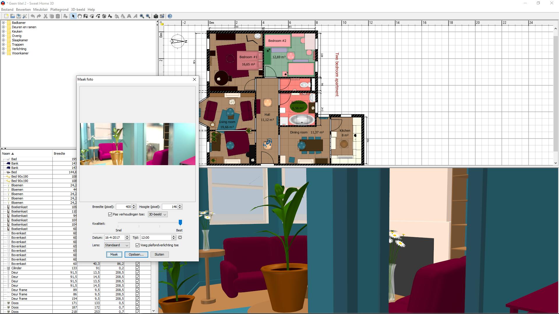 Sweet Home 3D - Bouw uw huis na en richt het in
