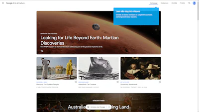 Google Arts and Culture - wereldreis vanuit de luie stoel