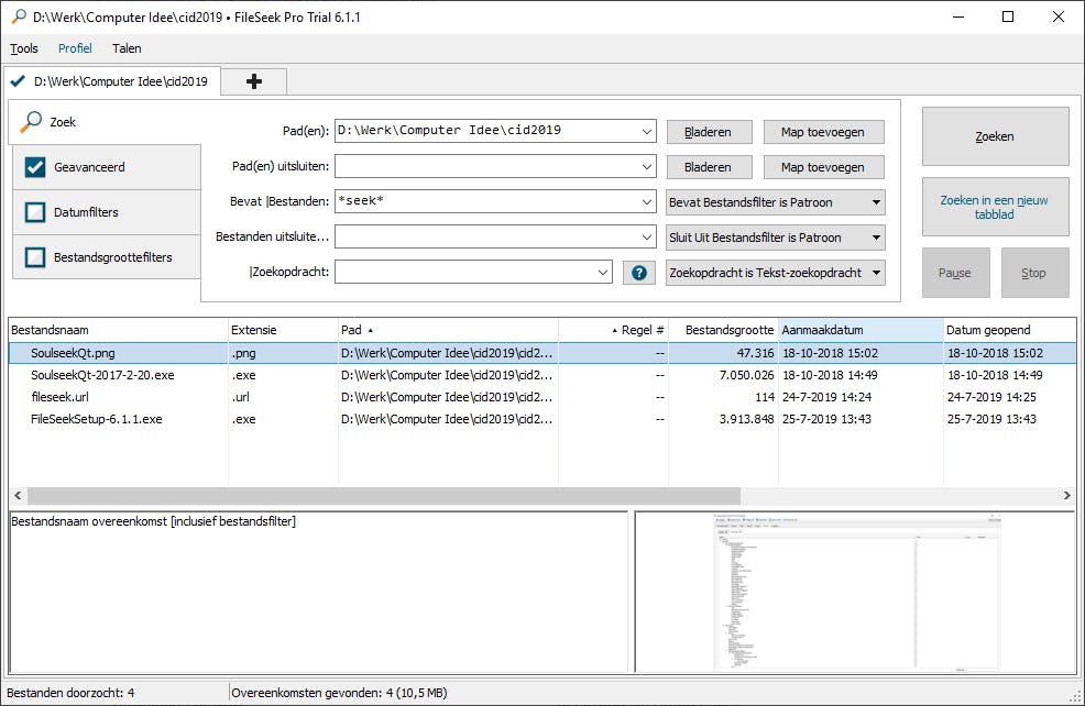 FileSeek - Een zeer uitgebreide en snelle bestandszoeken