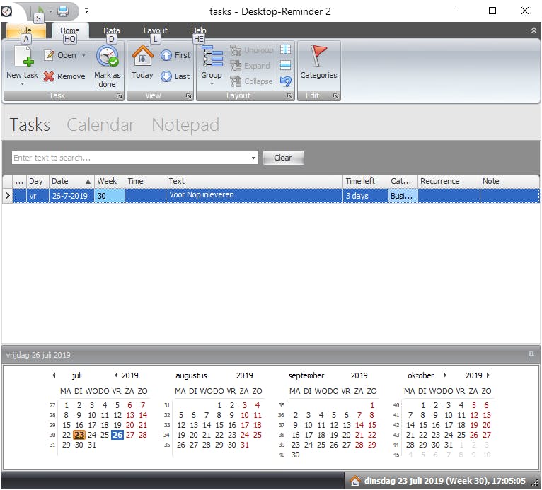 Desktop Reminder 2 Xcopy Version - Al uw verplichtingen in een handig overzicht mét alarm