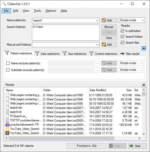 CSearcher - Razendsnelle vervanger voor de trage zoekfunctie van Verkenner