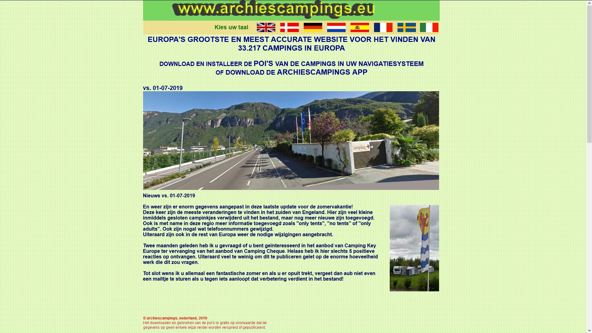 Archies Campings - Slaap lekker op een van deze 30.000+ campings