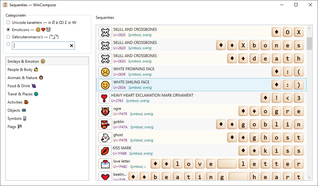 WinCompose - Typ eenvoudig allerlei symbolen en emoji