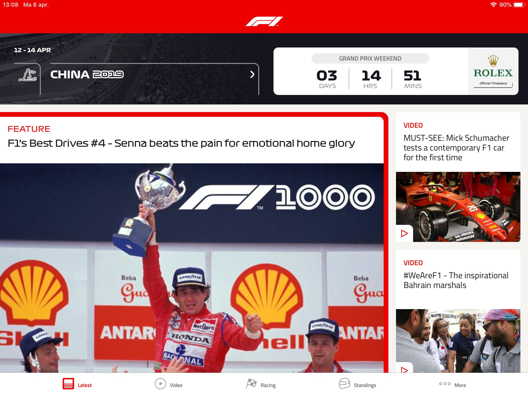 Formula 1 -  Altijd het laatste Formule 1-nieuws met de officiële app