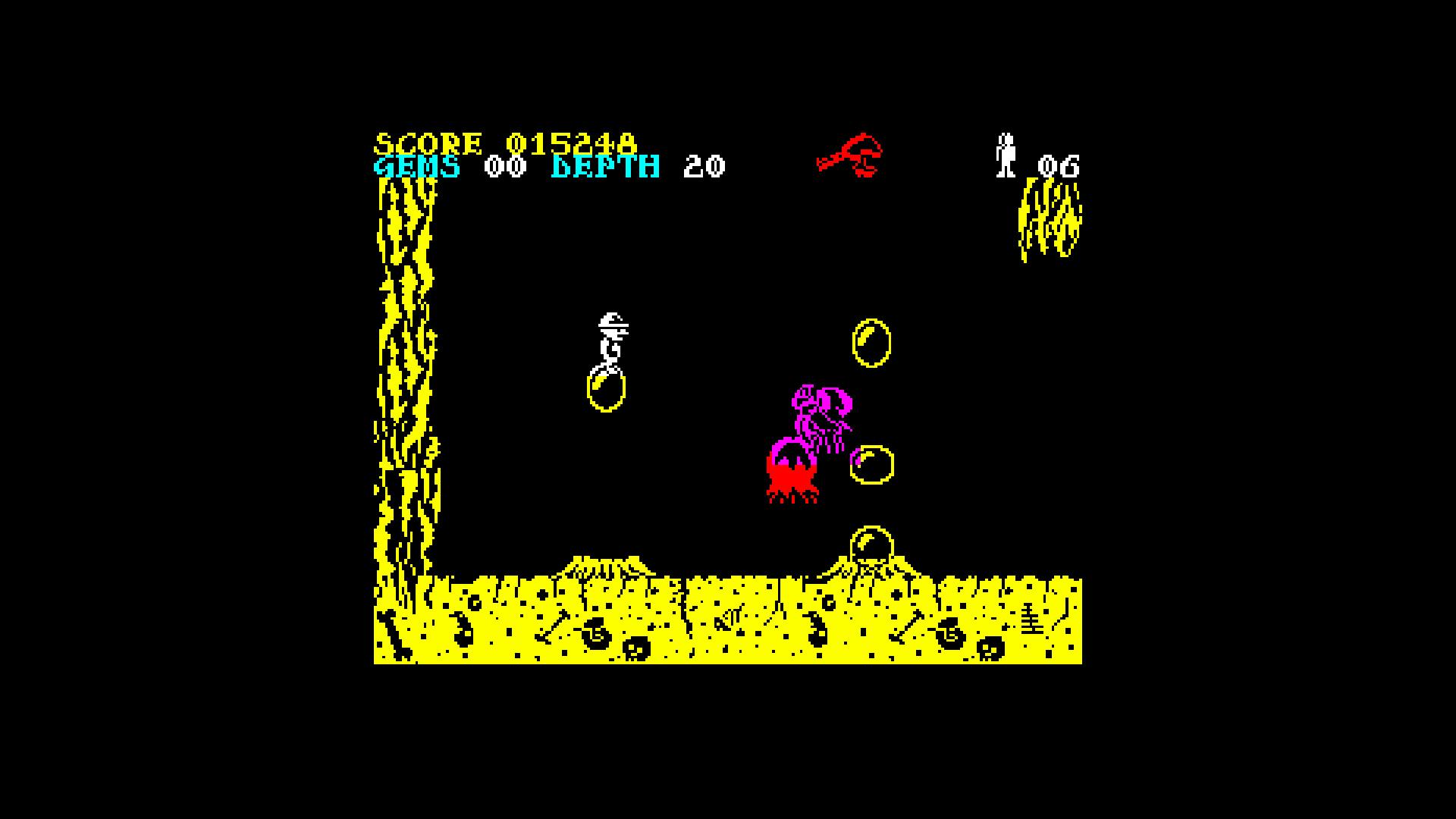 Underwurlde - Vijanden die slechts duwen in deze unieke retro-game