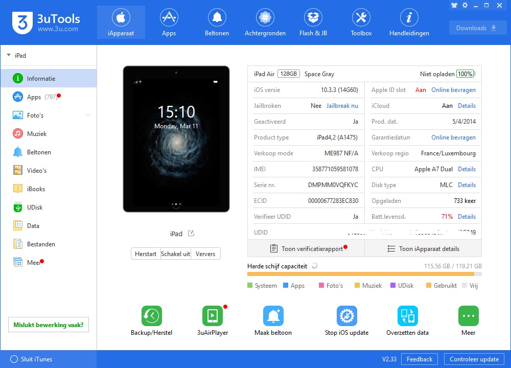 3uTools - De snelste link tussen uw iOS-apparaat en uw pc