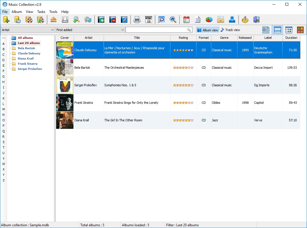 Music Collection - Organiseer al uw fysieke en digitale muziek