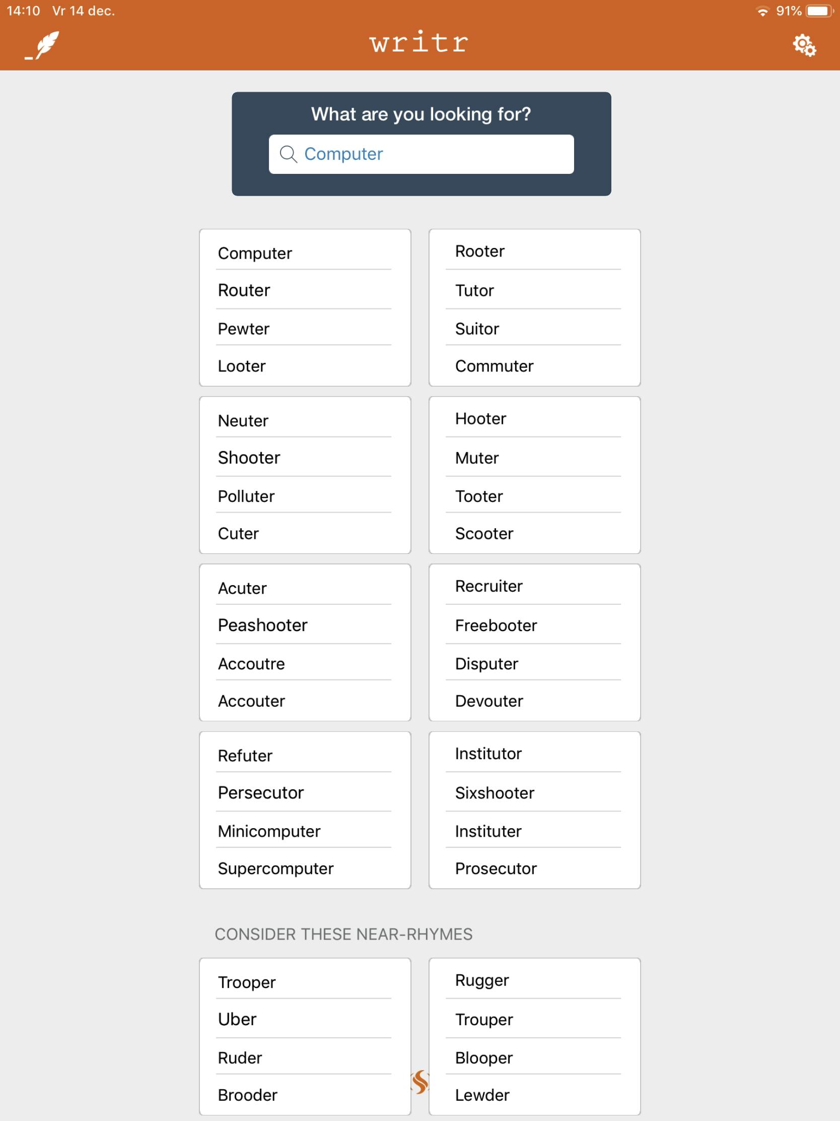 Writr - Rijm en bijna-rijm in het Engels, Duits, Frans en Spaans