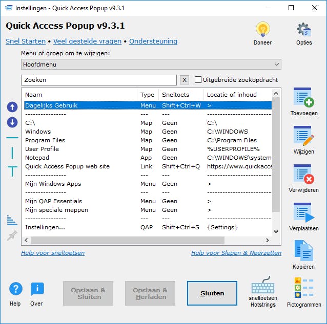 Quick Access Popup - Snel toegang tot al je favorieten