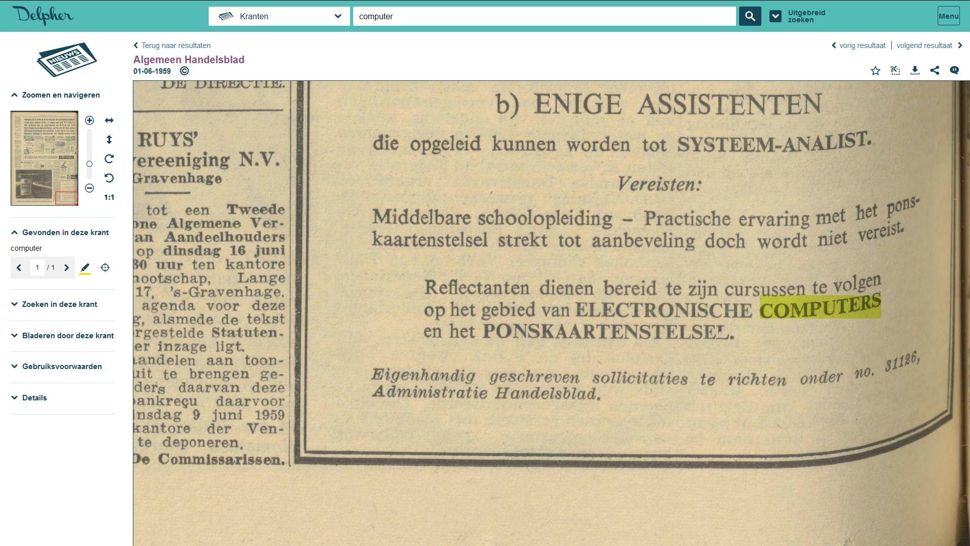 Delpher - Oude kranten bekijken