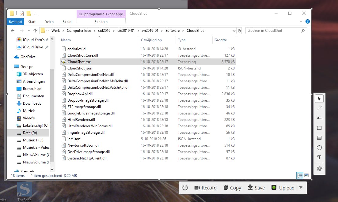 SloudShot - Schermafdrukken maken, annoteren en uploaden