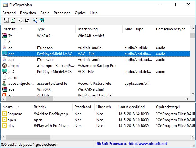 FileTypesMan - Welke bestandsextensies kent jouw systeem?