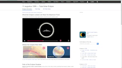TimeAndDate - Alles over tijden, data, eclipsen en meer