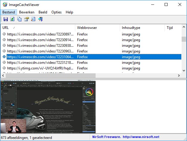 ImageCacheViewer - Haal plaatjes uit de browsercache van IE, Firefox en Chrome