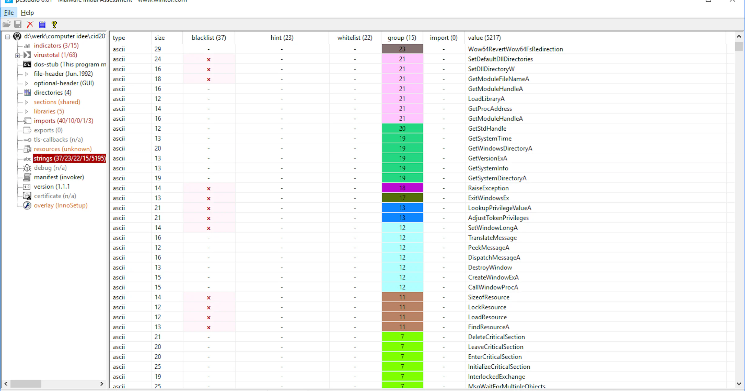 PEStudio - Analyseer exe-bestanden op mogelijke risico's