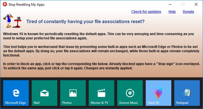 Stop resetting my apps - Bescherm uw bestandsassociaties
