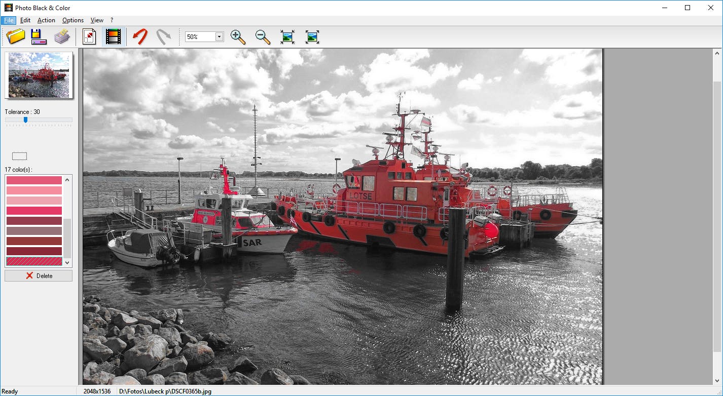 Photo Black & Color - Accentueer één kleur in een foto