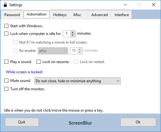 Screenblur - Zet je computer op slot