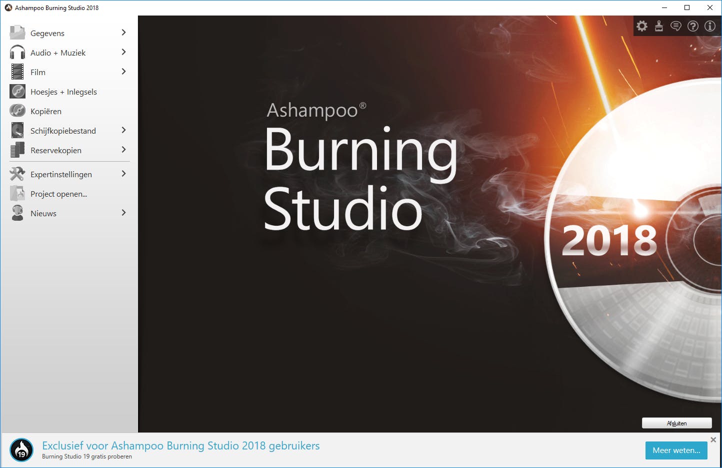 Ashampoo Burning Studio 2018 Free - Zet je schijfjes in vuur en vlam