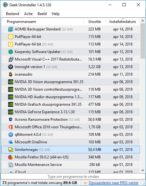 Geek Uninstaller - Verwijdert geïnstalleerde programma’s grondig
