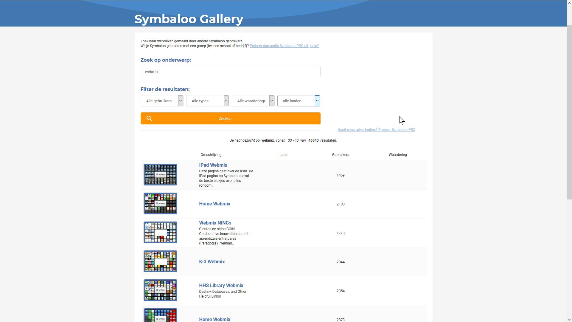 Synbaloo Gallery - Vind interessante websites op allerlei gebieden
