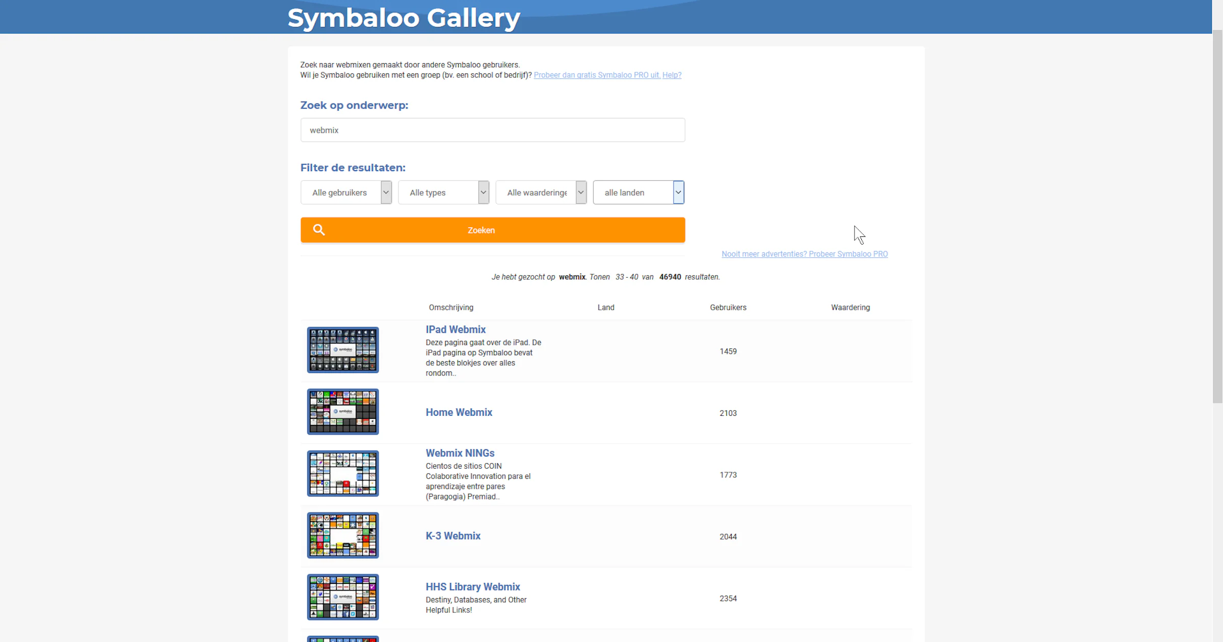 Synbaloo Gallery - Vind interessante websites op allerlei gebieden