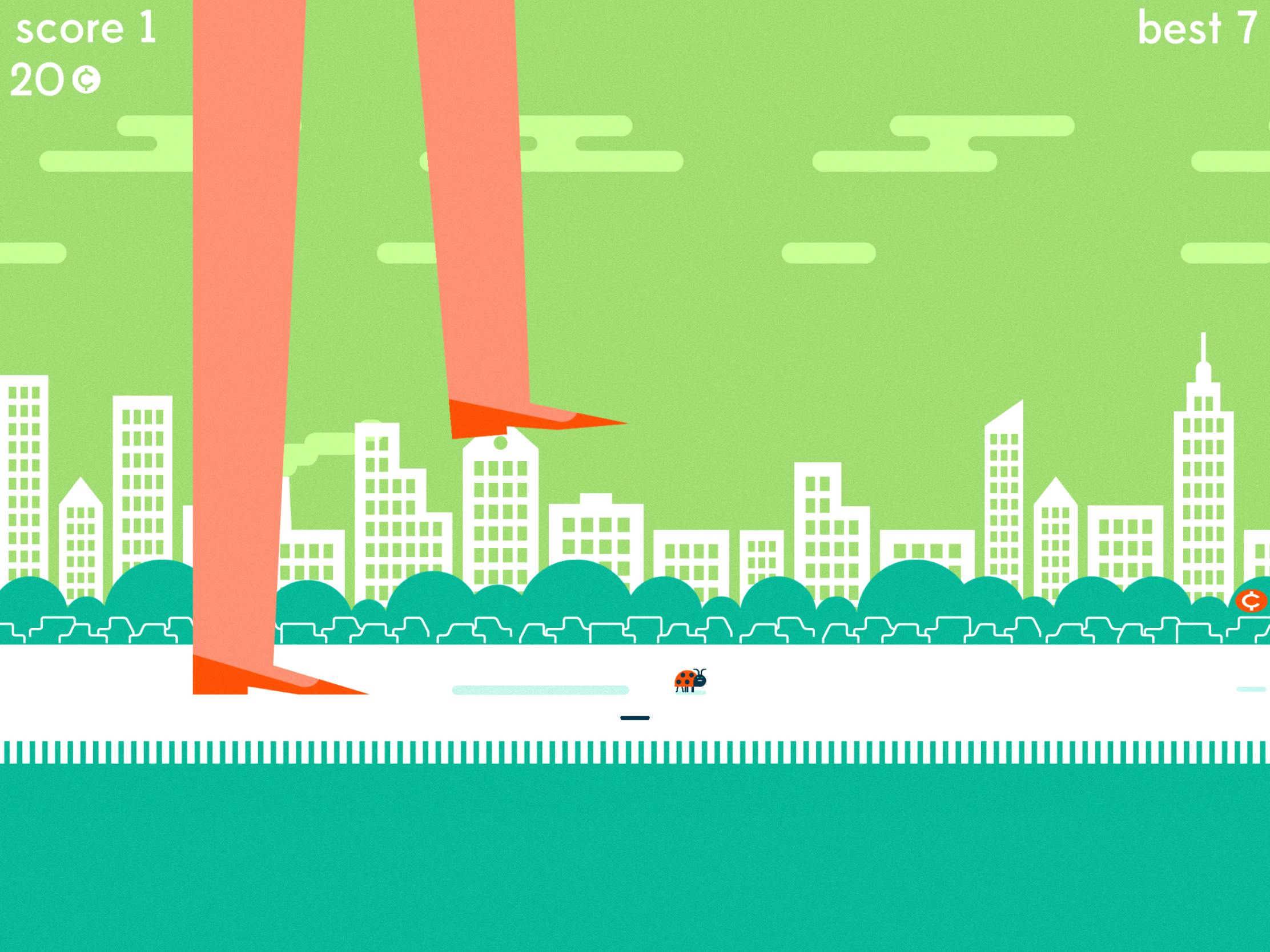 Squashy Bug - Pak de muntjes, ontwijk de voeten