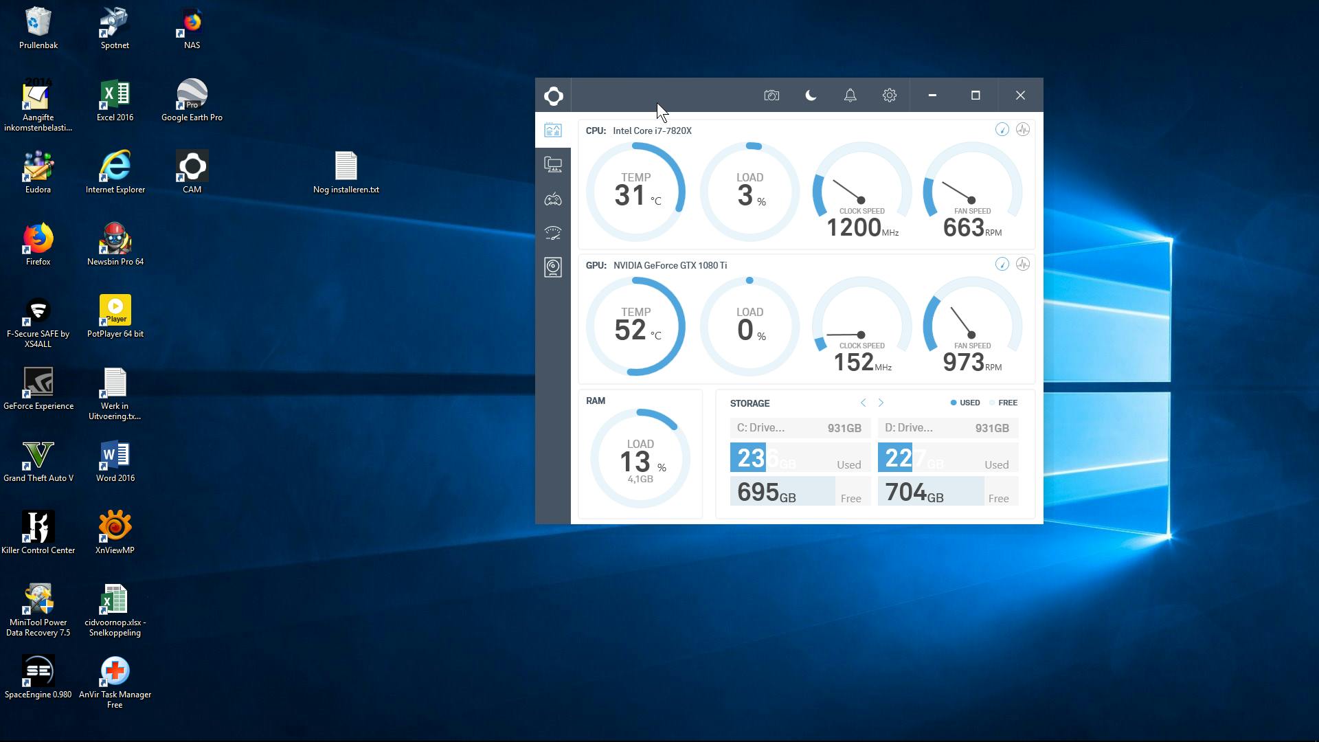 Cam - Meet de vitale functies van je systeem