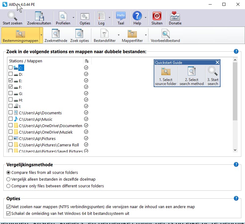 AllDup - Vind snel alle dubbele bestanden