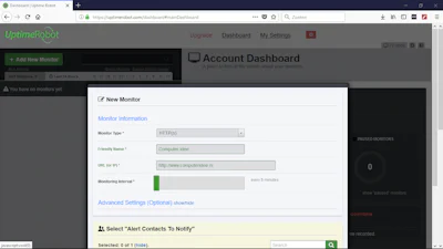 UptimeRobot - Test de bereikbaarheid van websites en computers