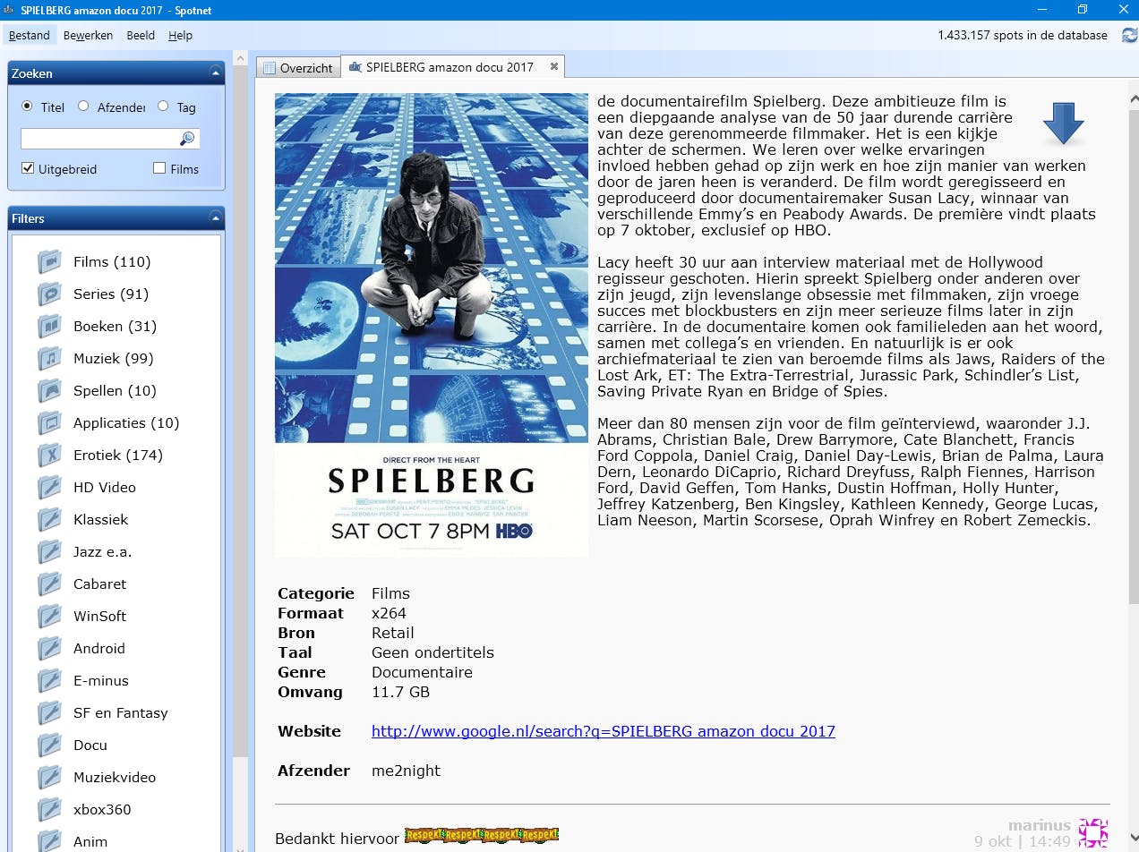 Spotnet 1.9 -  Vind al het moois in nieuwsgroepen