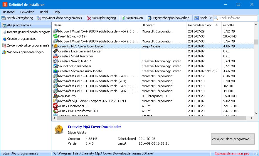Absolute Uninstaller - Snel meerdere programma’s verwijderen