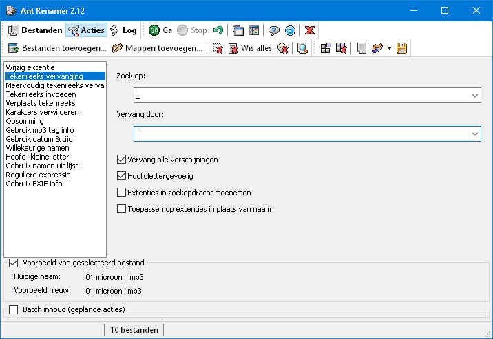 Ant Renamer - Bestanden hernoemen voor gevorderden