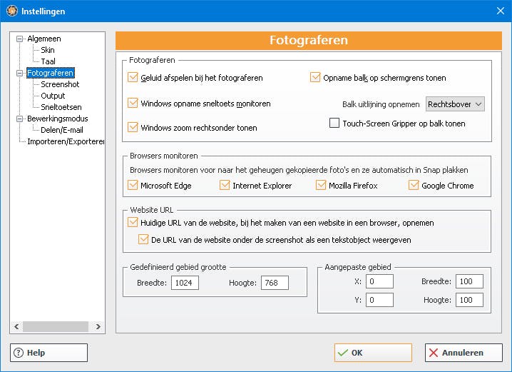 Snap 2018 - Maak schermafdrukken en -video's