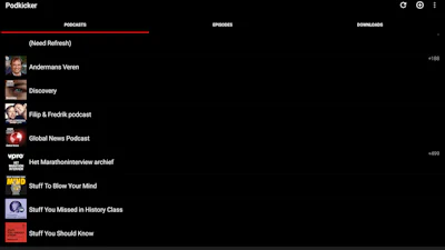 Podkicker - Beluister (onderweg) uw favoriete podcasts