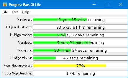 Progressbars of Life - Een voortgangsmeter voor elke klus