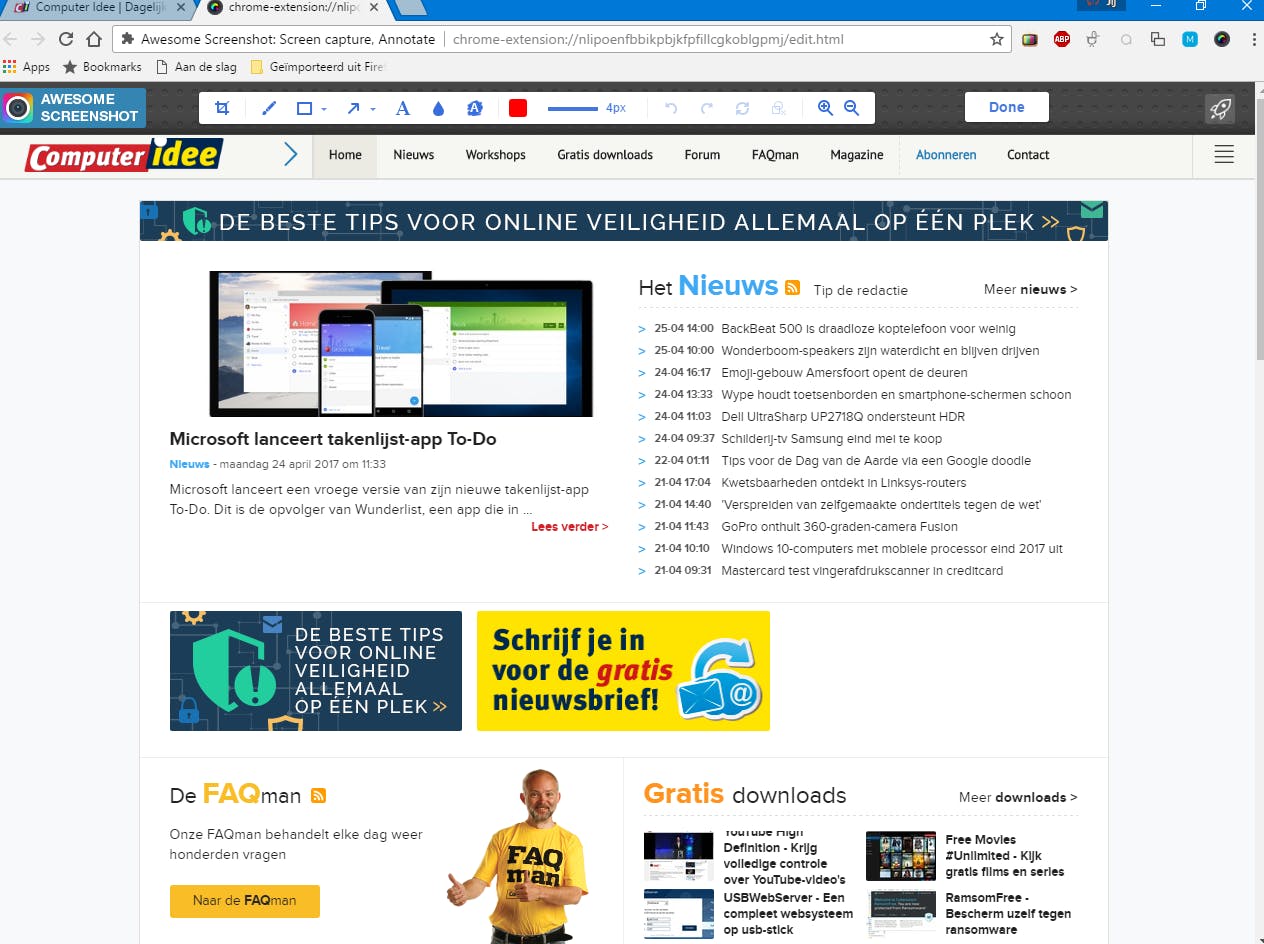 Awesome Screenshot - Leg webpagina’s vast en annoteer ze